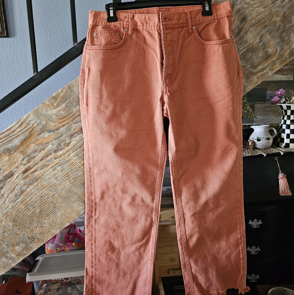 Burnt Orange Women's Crop Jeans By Free People